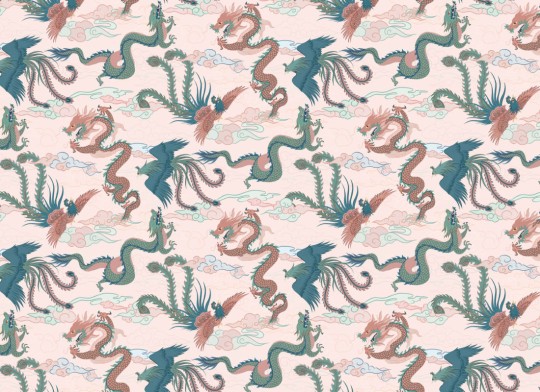 Hovia MX5576MU06R Imperial Multi - tapeta w chińskie smoki