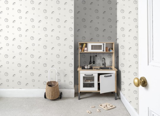 Hovia CH5405BE08R Sports Day Outline - tapeta dla dzieci w piłki