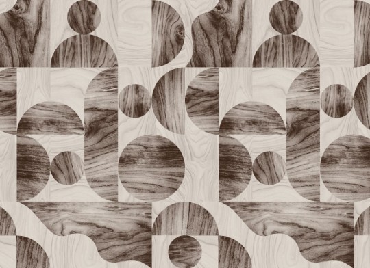Hovia GE5451BR03R Oak Brown - tapeta geometryczna z motywem drewna