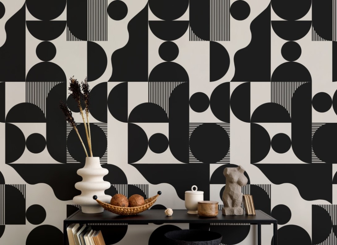 Hovia GE5448BL03R Jazz Black - tapeta w geometryczny wzór