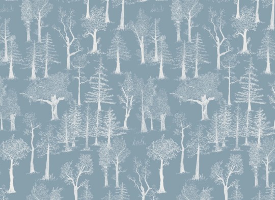 Hovia FO5340BU09R Wildwood Blue - tapeta w drzewa