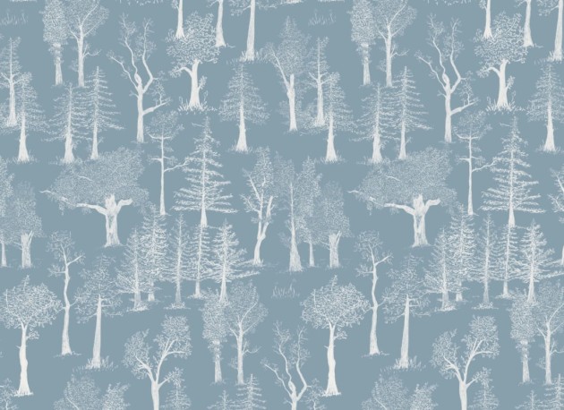 Hovia FO5340BU09R Wildwood Blue - tapeta w drzewa