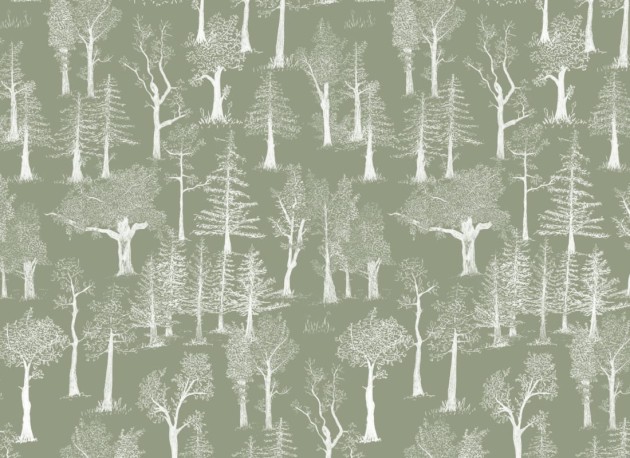 Hovia FO5341GR09R Wildwood Green - tapeta w drzewa