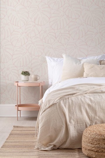 Hovia TR5050PI04R Deliciosa Pink - tapeta w liście monstery