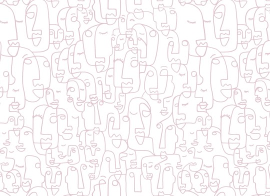 Hovia AB0115PI03R Outline Pink - tapeta w abstrakcyjne twarze