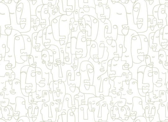 Hovia AB0116GR03R Outline Sage - tapeta w abstrakcyjne twarze