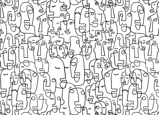 Hovia AB0117BW03R Outline - tapeta w abstrakcyjne twarze