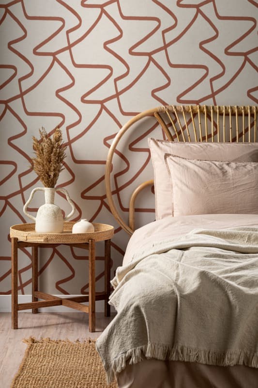Hovia AB0113NE03R Direction Terracotta - tapeta w abstrakcyjne linie