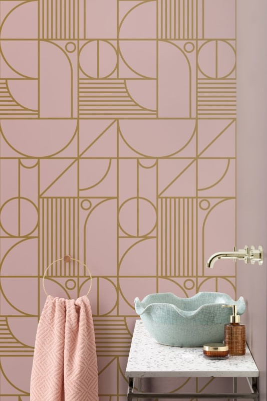 Hovia GE5095PI05R Loga Pink - tapeta w geometryczny wzór