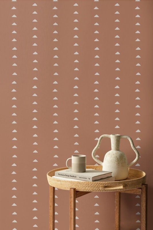 Hovia RP0044BR02R North Terracotta - tapeta w trójkąty