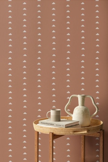 Hovia RP0044BR02R North Terracotta - tapeta w trójkąty