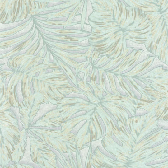 Casadeco 86437343 Vegetals Granada Vert d'eau – tapeta w liście palmy