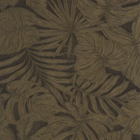 Casadeco 86439505 Vegetals Granada Noir Fusain – tapeta w liście palmy