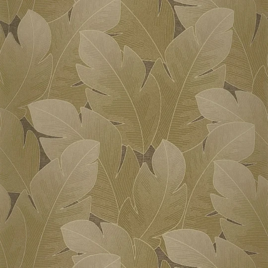 Casadeco 201292888 Vegetals Yuto Tabac – tapeta w liście