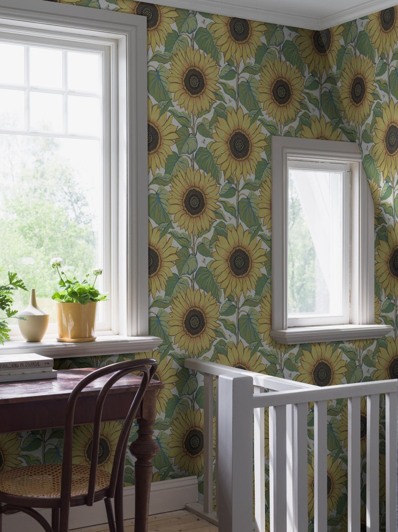Boras Tapeter 9664W Studio Solrosor Yellow – mural w słoneczniki