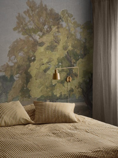 Boras Tapeter 9669W Studio Landscape Hedgerow Green – mural jak obraz z krajobrazem drzew