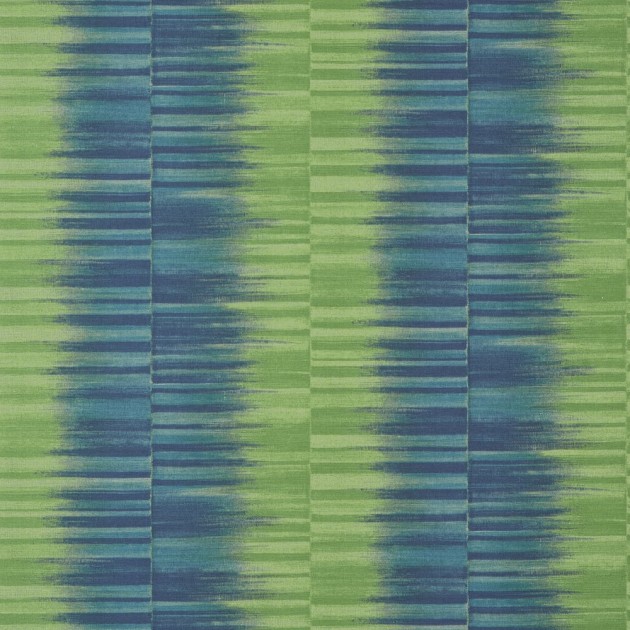 Thibaut T10091 Tropics Mekong Stripe Green and Blue - tapeta w paski inspirowane ikatem