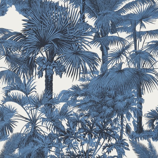 Thibaut T10100 Tropics Palm Botanical Navy - tapeta w palmy