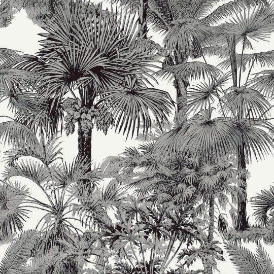 Thibaut T10102 Tropics Palm Botanical Black - tapeta w palmy