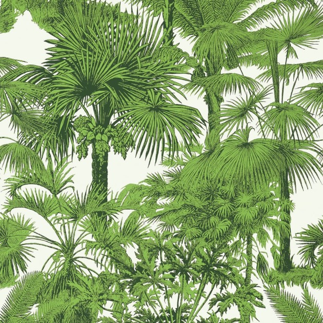 Thibaut T10103 Tropics Palm Botanical Emerald Green - tapeta w palmy