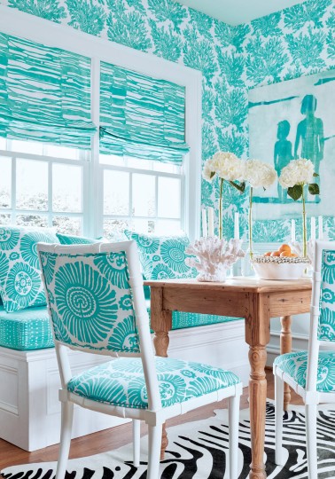 Thibaut T10121 Tropics Marine Coral Turquoise - tapeta w motyw koralowca