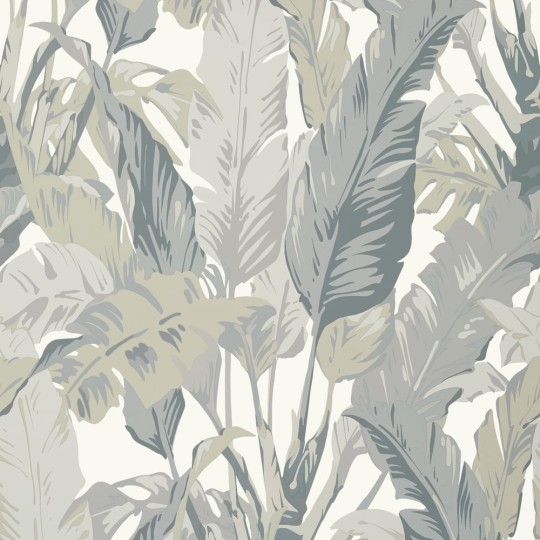 Thibaut T10129 Tropics Travelers Palm Grey - tapeta w liście palm