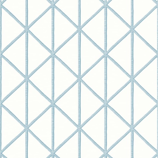 Thibaut T10133 Tropics Box Kite Spa Blue - tapeta w kratownicę