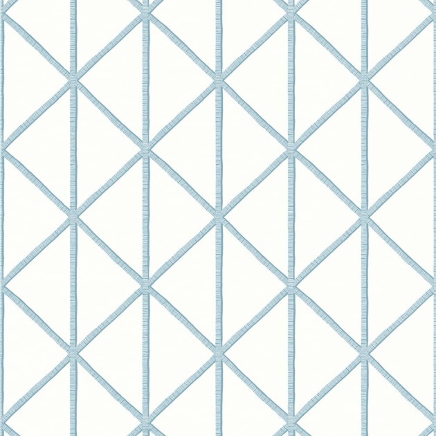 Thibaut T10133 Tropics Box Kite Spa Blue - tapeta w kratownicę