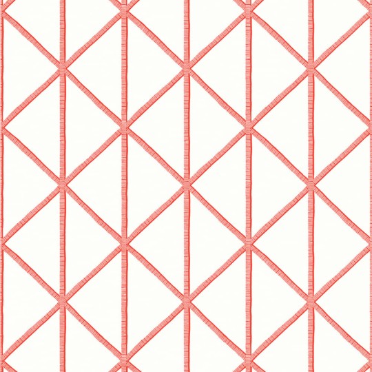 Thibaut T10137 Tropics Box Kite Coral - tapeta w kratownicę