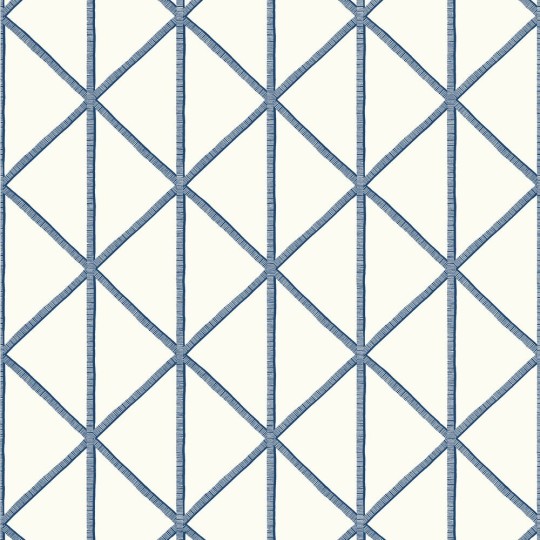 Thibaut T10139 Tropics Box Kite Navy - tapeta w kratownicę