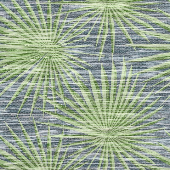 Thibaut T10141 Tropics Palm Frond Navy and Green - tapeta w liście palmowe