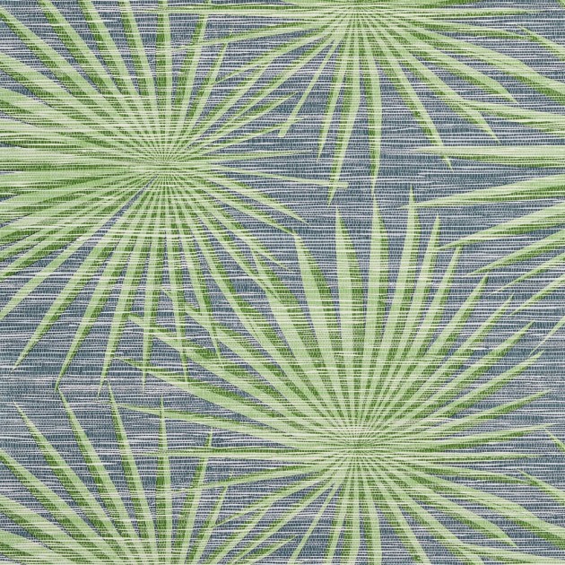 Thibaut T10141 Tropics Palm Frond Navy and Green - tapeta w liście palmowe