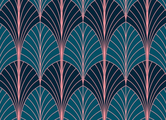 Hovia AD5006BP03R Deco - tapeta w palmy w stylu art deco