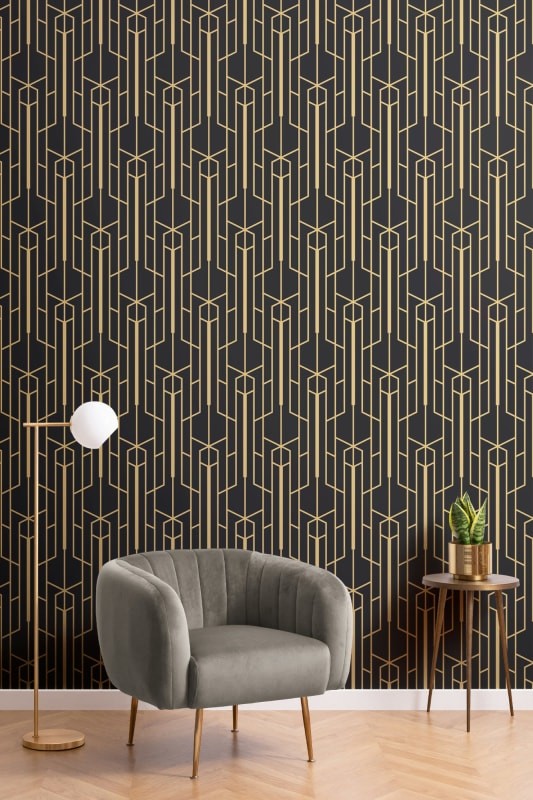 Hovia GE5021DA01R Gatsby - tapeta w geometryczny wzór w stylu art deco
