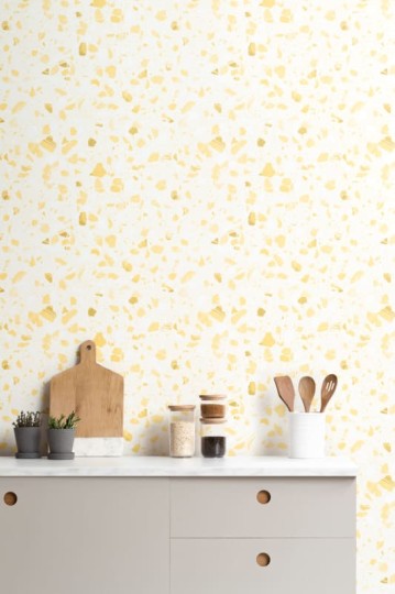 Hovia TZ0008YE05R Spritz Yellow - tapeta z motywem lastryko