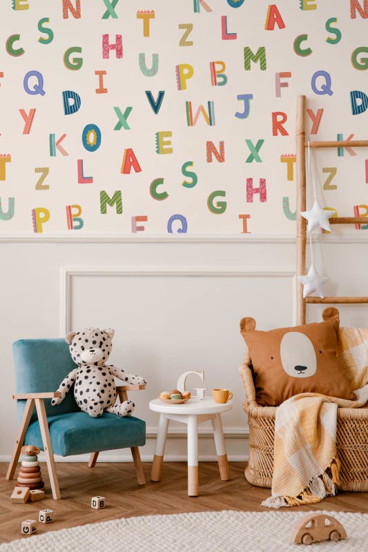 Hovia CH5211MU07R Letters Multi - tapeta dla dzieci w literki