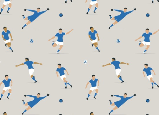 Hovia CH5200BU08R Players Blue - tapeta dla dzieci w piłkarzy