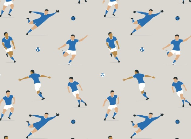 Hovia CH5200BU08R Players Blue - tapeta dla dzieci w piłkarzy