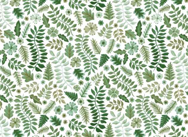 Hovia FL5208GR07R Heidi Green - tapeta w akwarelowe rośliny
