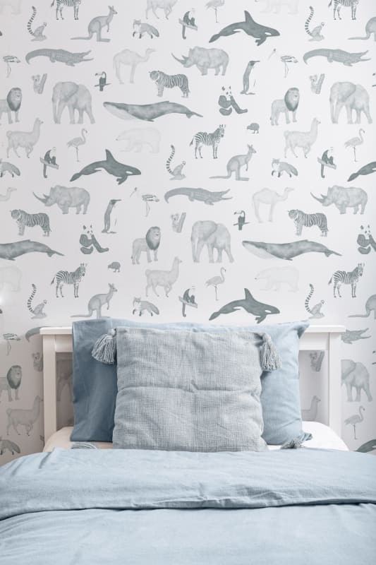 Hovia AN5046BU04R Animalia Blue - tapeta w zwierzęta