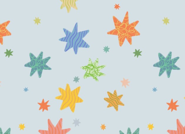 Hovia CH5109BU07R Starbrite Blue - tapeta dla dzieci w gwiazdy