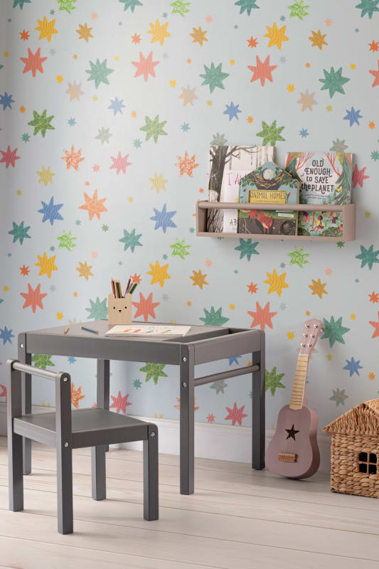 Hovia CH5109BU07R Starbrite Blue - tapeta dla dzieci w gwiazdy