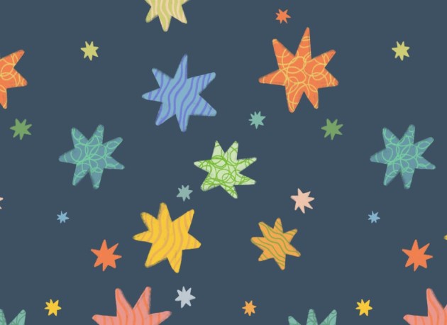 Hovia CH5110BU07R Starbrite Navy - tapeta dla dzieci w gwiazdy