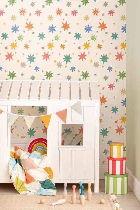 Hovia CH5111MU07R Starbrite White - tapeta dla dzieci w gwiazdy