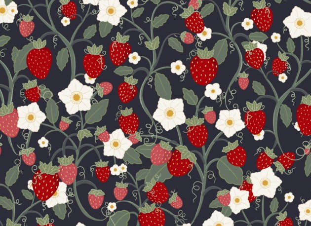 Hovia FL5038BU03R Strawberry Fields - tapeta w truskawki