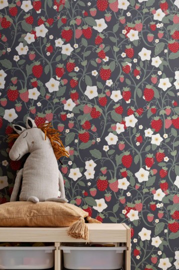 Hovia FL5038BU03R Strawberry Fields - tapeta w truskawki
