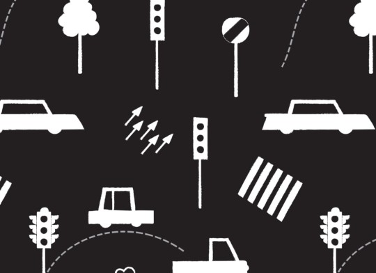 Hovia CH5008BW02R Traffic - tapeta dla dzieci w motyw drogowy