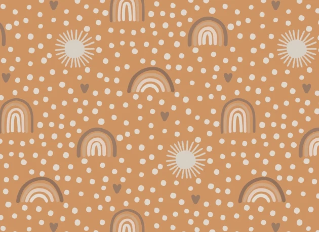 Hovia RP0030OR05R Juno Orange - tapeta dla dzieci w słońca i tęcze