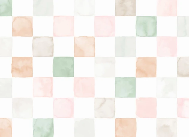 Hovia GE5125NE04W Caissa Pastel - mural w szachownicę