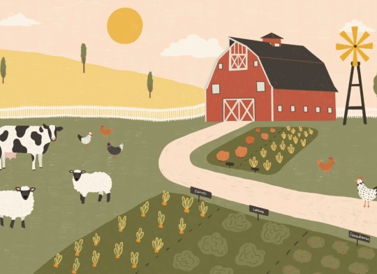 Hovia CH0085GR03W Kentucky - mural dziecięcy w farmę